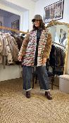 Manteau mi long quadri bi-matière 52519404 MM