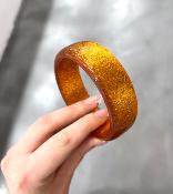 Bracelet jonc orange pailleté
