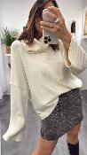 Pull col rond + cache cou amovible ivoire 054-260004 BSB 