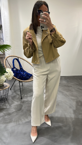 Pantalon fluide écru PICASSO G&M