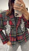 Veste Blazer  Carreaux rouge et gris M6287G MEME ROAD