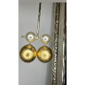 Boucles Oreilles perle doré