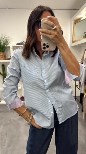 Chemise lignes tennis bleu CARLA LPE
