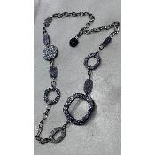 Collier sautoir noir pailleté