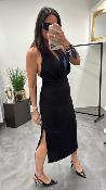 Robe mi longue noir PERLA G&M