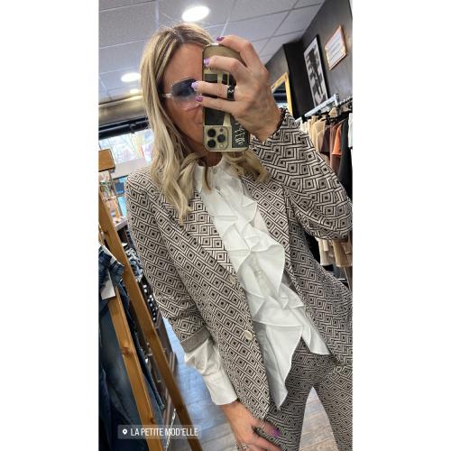 Veste tailleur argenté Cassie