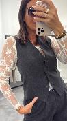 Gilet de costume sans manches gris foncé  M6263G MR