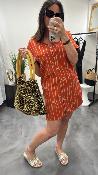 Robe courte brique cordes WWU038 NT