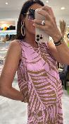Top sans manches rose à motifs feuilles M9122T MR