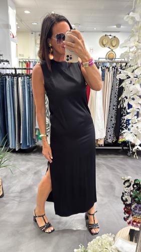Robe longue fluide noir M2351 MR