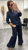 Blouse satine bleu 50644219
