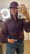 Top dentelle transparent bordeaux M38F0312 Souvenir