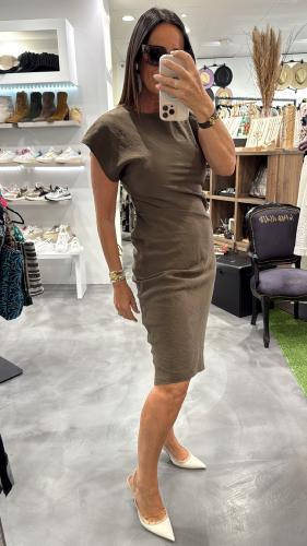 Robe mi longue chocolat KXAB0253 KKS