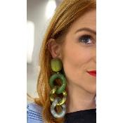 Boucles Oreilles orange nacrée