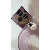 Boucles Oreilles violet pailleté miroir 