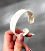 Bracelet manchette acétate écru