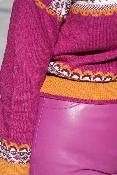Pull Col montant à Motifs fuxia 444080 WS 