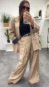 Veste Blazer oversize beige à carreaux JQ44KEI IMPERIAL