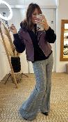 Perfecto manches courtes en cuir bordeaux V3025831 IMPERIAL