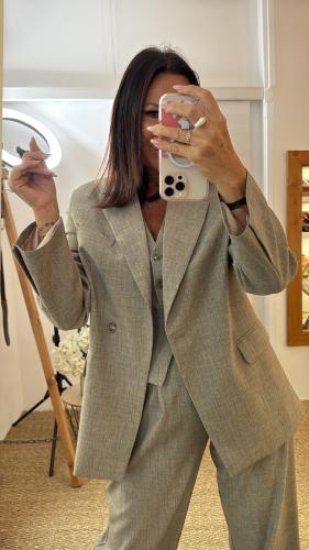 Veste Blazer sable oversize M6244G MR