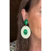 Boucles Oreilles vert amande 