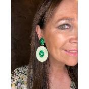Boucles Oreilles vert amande 