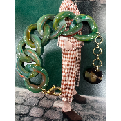 Bracelet maillons vert jade Bali