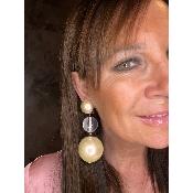 Boucles Oreilles perle & transparence