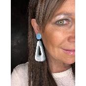 Boucles Oreilles bleu icebert givré
