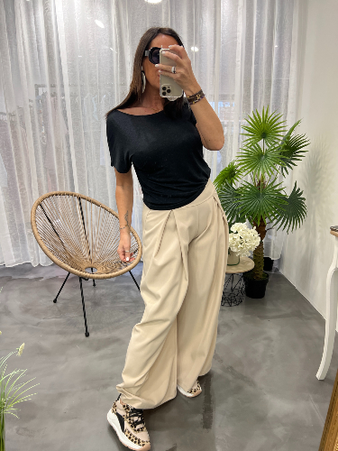 Pantalon à pinces beige 50986179