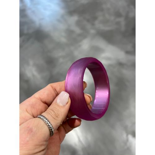 Bracelet jonc givré rose