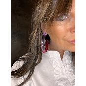 Boucles Oreilles créoles violet rouge