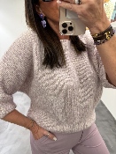 Pull manches 3/4 parme LOLYMPIA