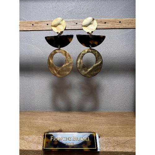 Boucles Oreilles Albane Acétate et doré