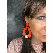Boucles Oreilles Bastilles orange