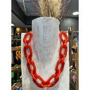 Collier mailles orange Sicile 