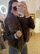 Veste fausse fourrure sans manches chocolat 52420299 MM 