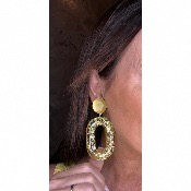 Boucles Oreilles Gastavia jaune givré