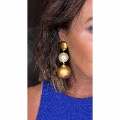 Boucles Oreilles perles doré 