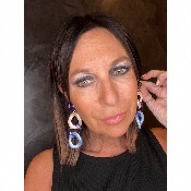 Boucles Oreilles maillons bleu violet blanc miroir 