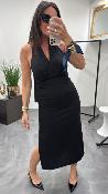 Robe mi longue noir PERLA G&M