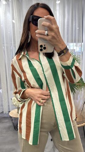 Chemise loose à rayures WWU042 NT