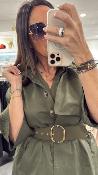 Veste trench long kaki KXSP0003 KKS 