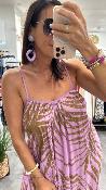 Robe longue lilas et marron M2387A MR