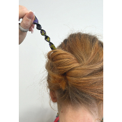 Pic à cheveux torsadé acétate de cellulose violet et vert