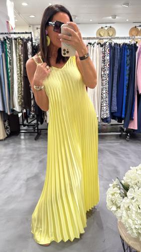 Robe plissée longue jaune ACCEJDGP IMPERIAL