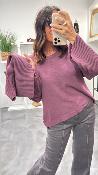 Pull col rond + cache cou amovible bordeaux 054-260004 BSB