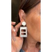 Boucles Oreilles gris clair