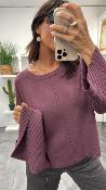Pull col rond + cache cou amovible bordeaux 054-260004 BSB