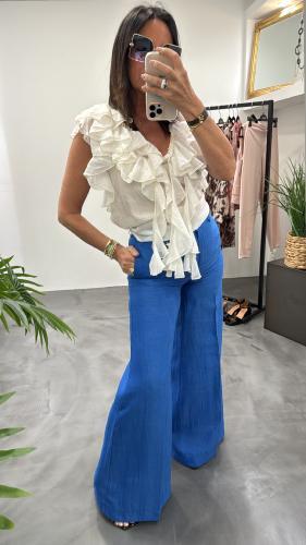 Pantalon large bleu roi W37S0131 Souvenir